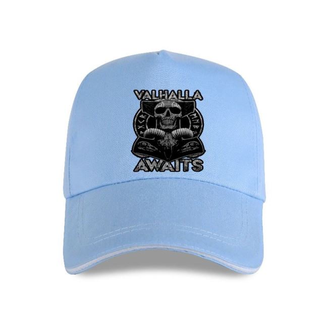 Valhalla Awaits Skull Print Cap