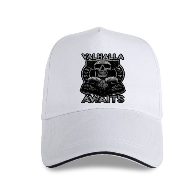 Valhalla Awaits Skull Print Cap