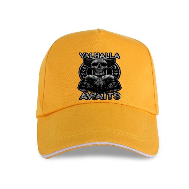 Valhalla Awaits Skull Print Cap