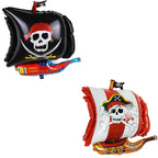 Pirate Ship and Skull Foil Balloon