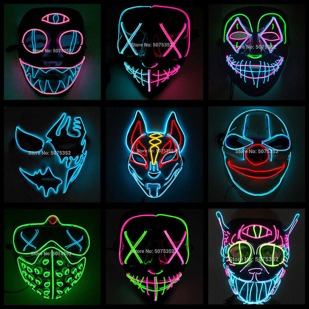 LED Light-Up Cosplay Mask
