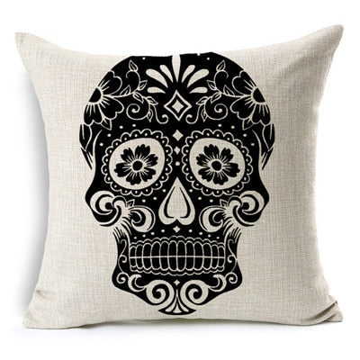 Personalized Photo and Mexican Skull Pillow Cover Options