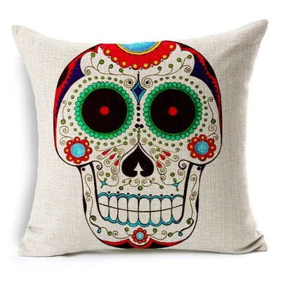 Personalized Photo and Mexican Skull Pillow Cover Options