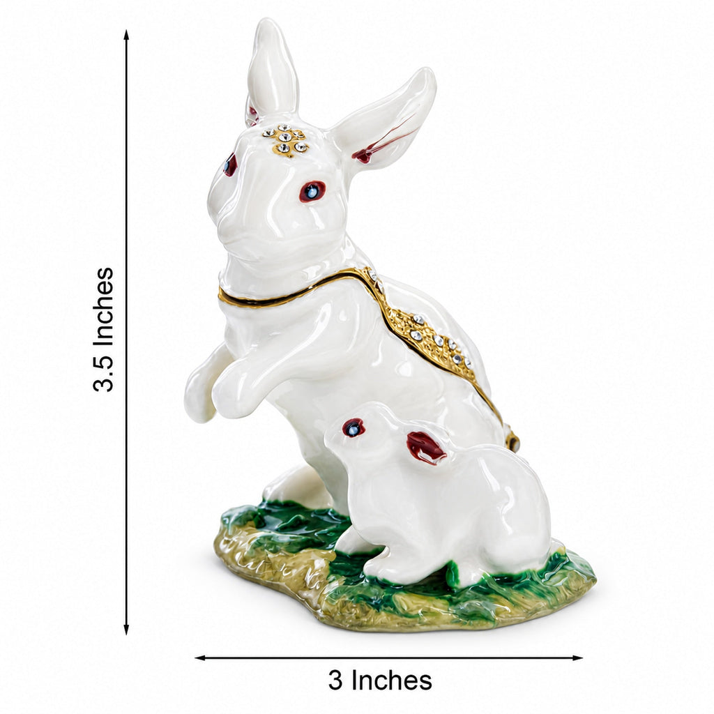 Bunny Family Jeweled Trinket Box Figurine by BestPysanky