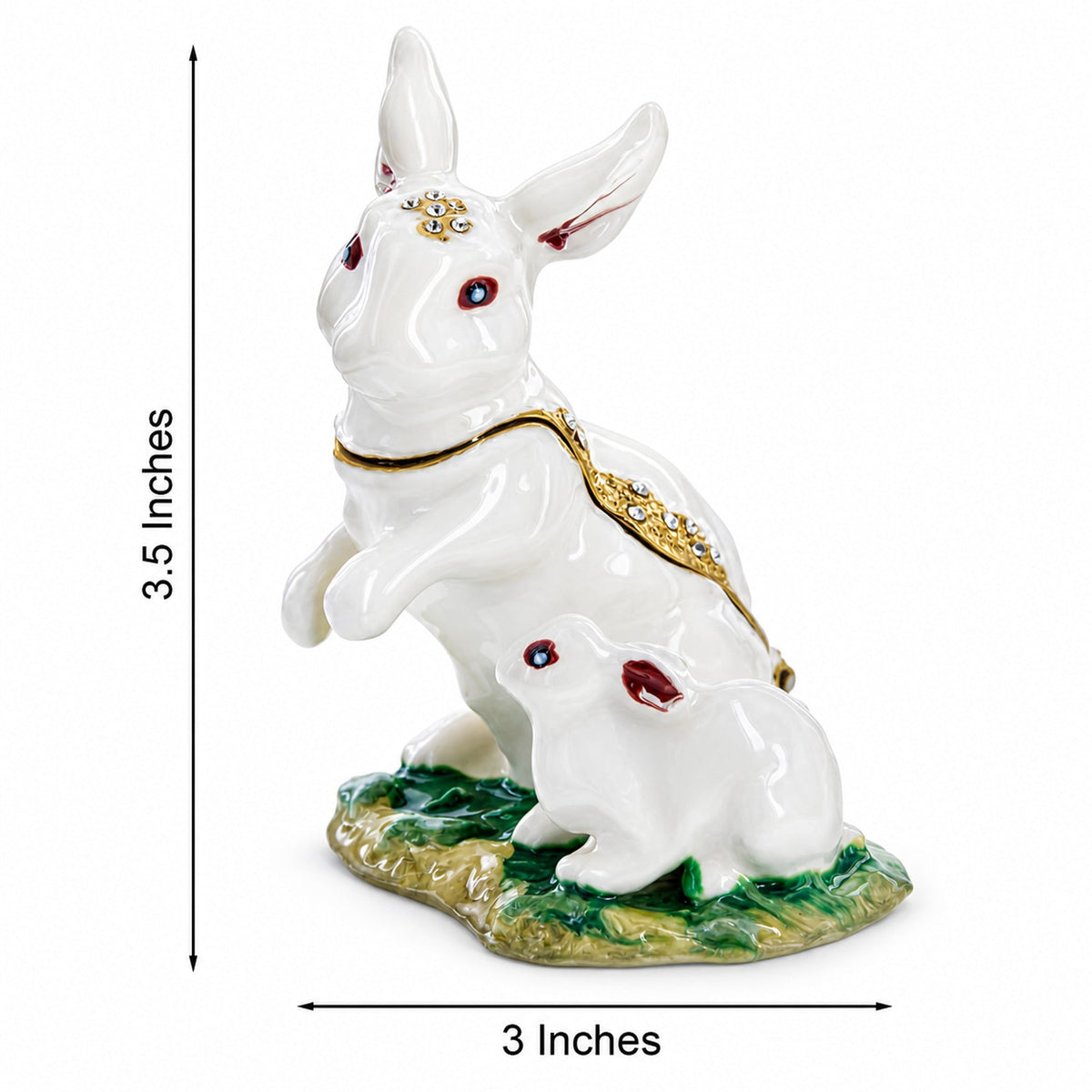 Bunny Family Jeweled Trinket Box Figurine by BestPysanky
