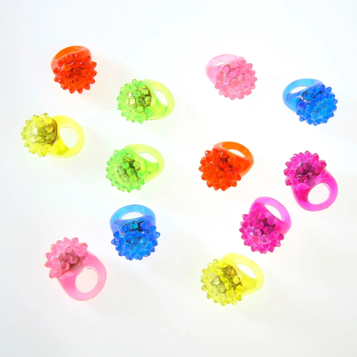 LED Light Up Jelly Rubber Rings Pack of 5 Squishy rings for parties, events, or rewards. by Masquerade