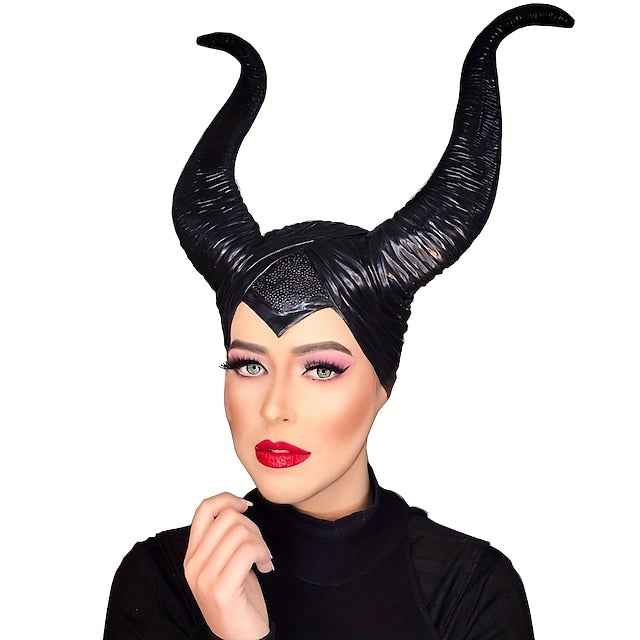 Halloween Witch Maleficent Hat Halloween Props Ox Horns Adults' Women's Halloween Halloween Carnival Easy Carnival Costume for Walpurgis Night
