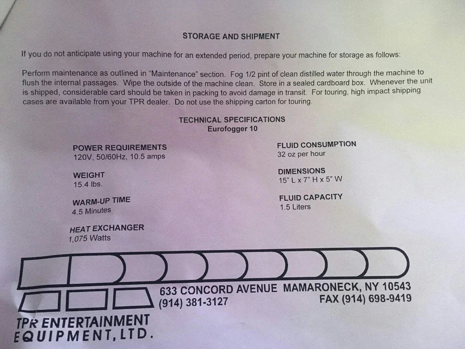 Eurofogger 10 High Power Portable Fog Generator Machine by TPR 120V by HalloweenStore.com