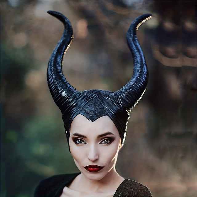 Halloween Witch Maleficent Hat Halloween Props Ox Horns Adults' Women's Halloween Halloween Carnival Easy Carnival Costume for Walpurgis Night