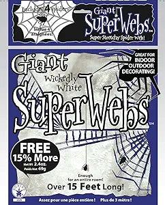 Jumbo White Spider Web w/ 4 Spiders by Masquerade