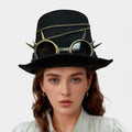 Spiked Vintage Googles Chain Accent Steampunk Halloween Costume Hat by Madeline Love