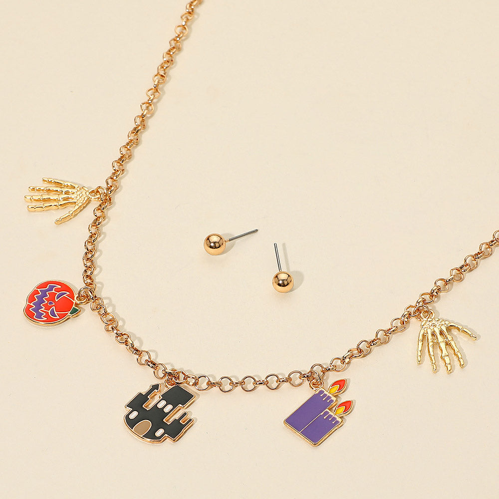 Spooky Halloween Charm Station Necklace by Madeline Love