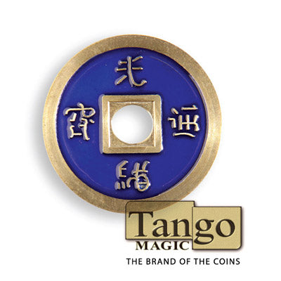 Chinese Coin (CH0021) Blue & Red by Tango Magic by Murphy's Magic Supplies, Inc.