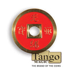 Chinese Coin (CH0020) Red & Yellow by Tango Magic by Murphy's Magic Supplies, Inc.