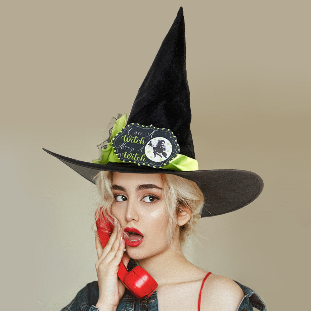 Trick Or Treat Message Halloween Witch Hat by Madeline Love