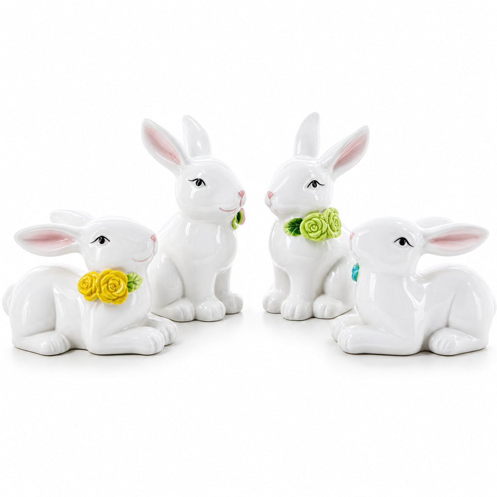 Set of 4 Porcelain Easter Bunnies 4 Inches by BestPysanky