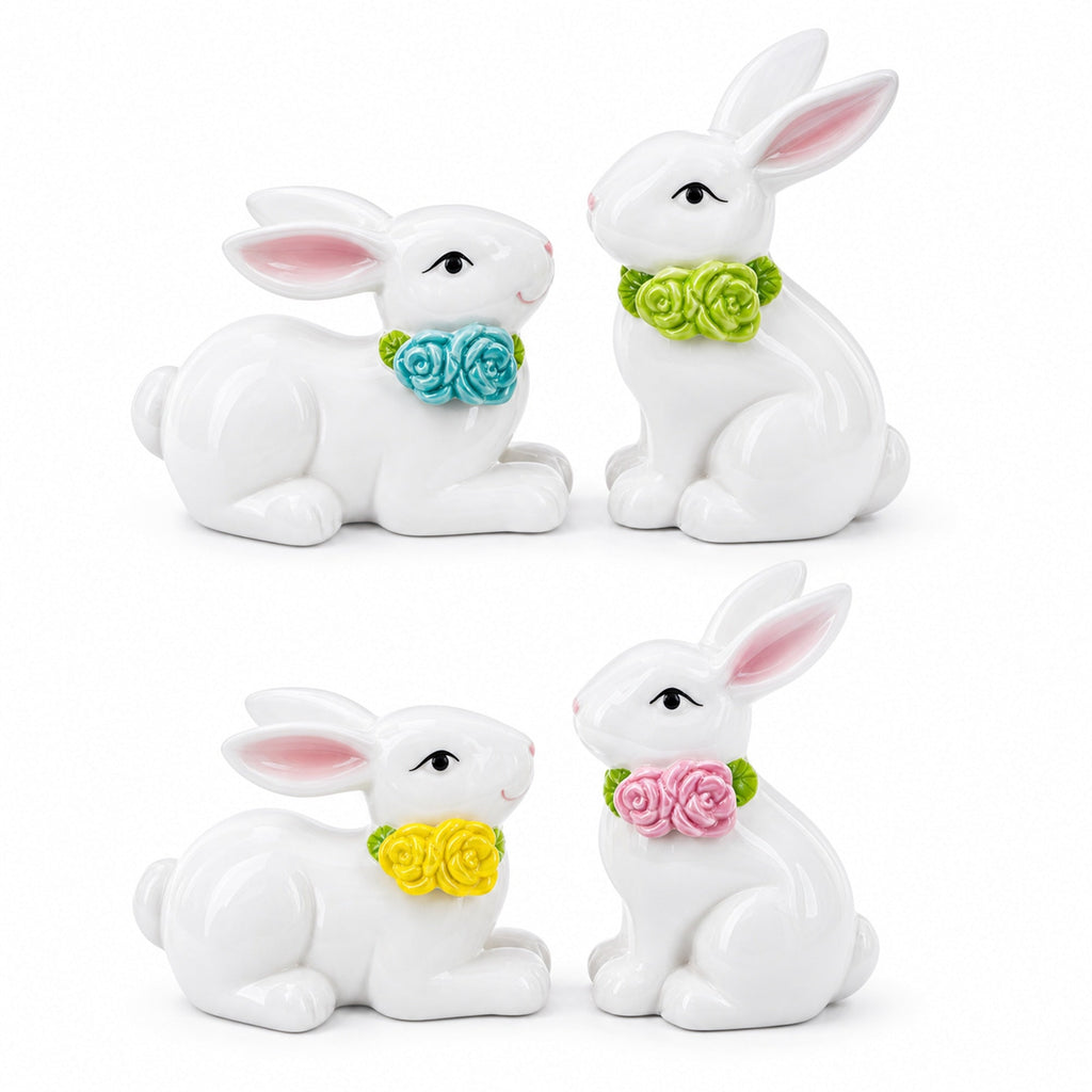 Set of 4 Porcelain Easter Bunnies 4 Inches by BestPysanky