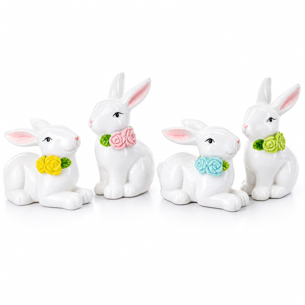 Set of 4 Porcelain Easter Bunnies 4 Inches by BestPysanky
