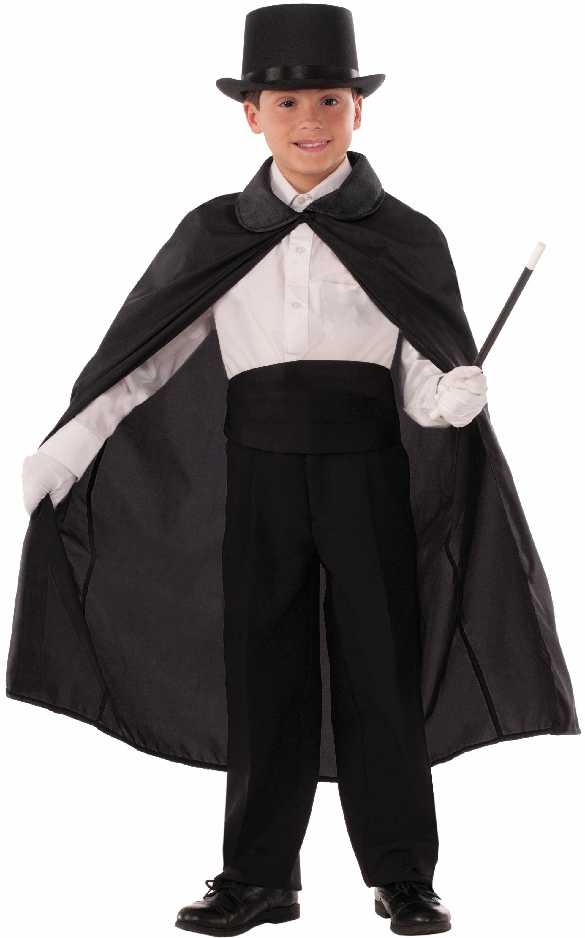Black 36" Magician's Cape Child Costume Accessory by HalloweenStore.com