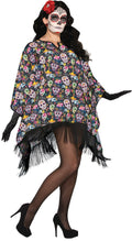 Day Of The Dead Costume Serape Poncho Adult Standard by HalloweenStore.com