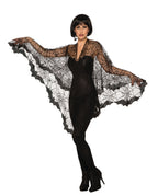 Black Lacey Bat Poncho Spiderweb Adult Pullover by HalloweenStore.com