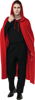 Long Red Hooded Cape Adult Accessory by HalloweenStore.com