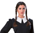 Wednesday Addams Black Pigtail Wig Costume Accessory by HalloweenStore.com
