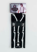 Black Bone Skeleton Print Suspenders by HalloweenStore.com