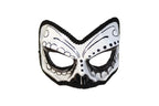 Black and White Day of the Dead Tuxedo 1/2 Skull Eye Mask by HalloweenStore.com