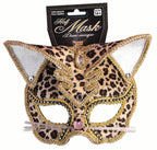 Leopard Deluxe Cat Masquerade Venetian Mask by HalloweenStore.com