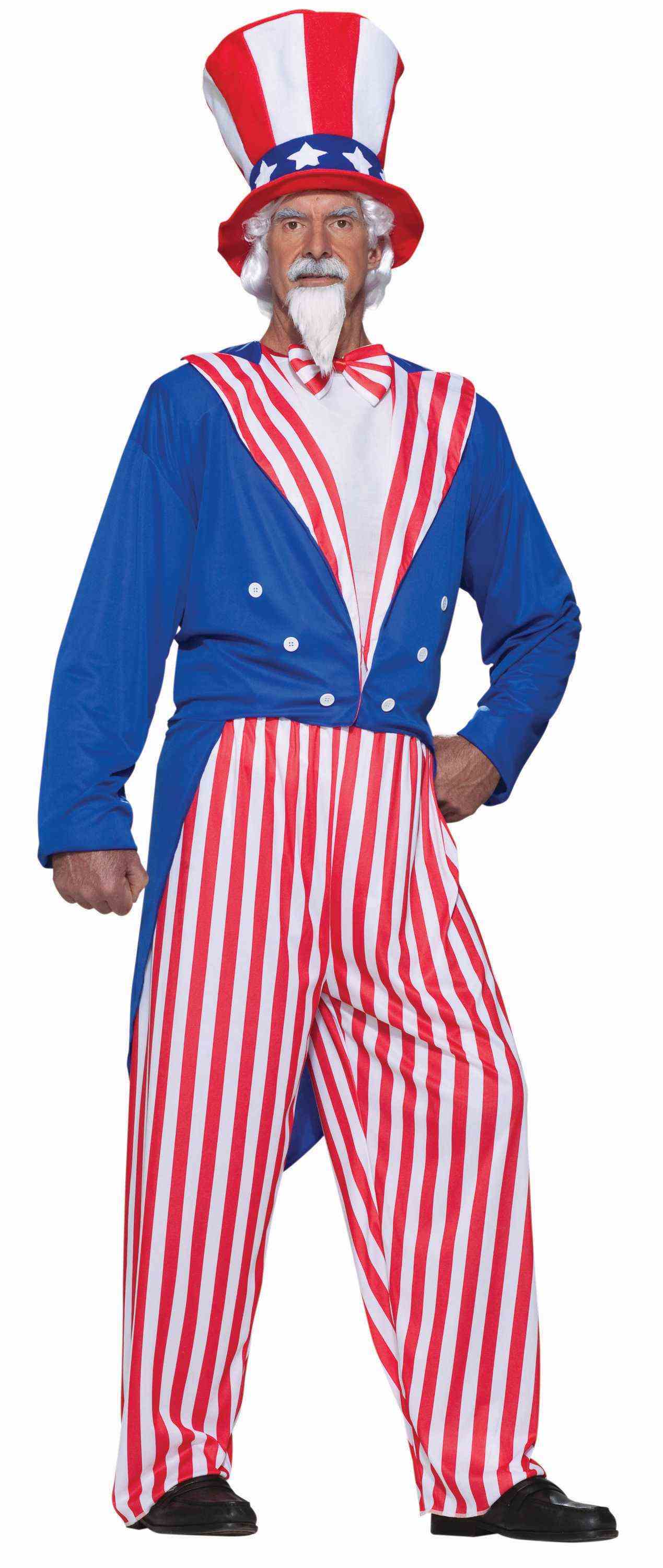 Uncle Sam Patriotic July 4th Plus Size Adult Costume by HalloweenStore.com