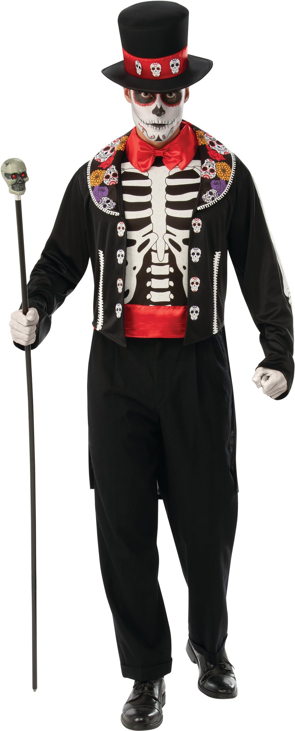 Day of the Dead Mexican Skeleton Suit Adult Costume by HalloweenStore.com
