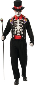Day of the Dead Mexican Skeleton Suit Adult Costume by HalloweenStore.com