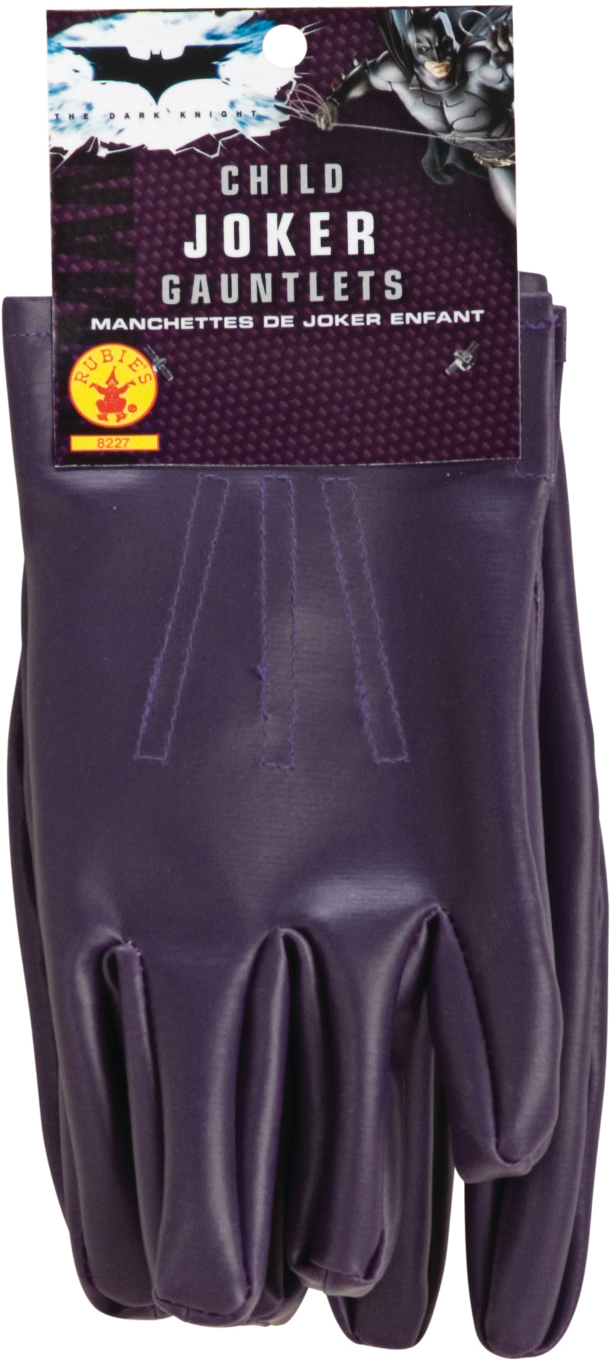 Batman Dark Knight The Joker Purple Costume Gloves CHILD by HalloweenStore.com