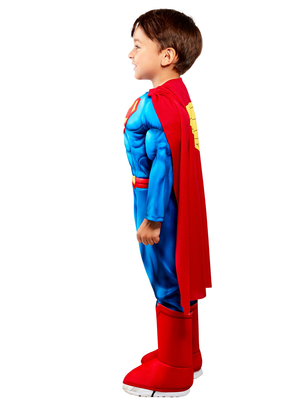 Superman Deluxe Muscle Jumpsuit Toddler Costume Officially Licensed by HalloweenStore.com