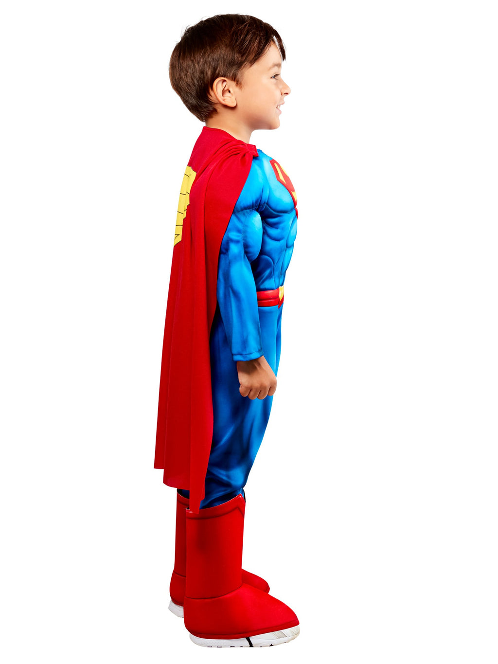Superman Deluxe Muscle Jumpsuit Toddler Costume Officially Licensed by HalloweenStore.com