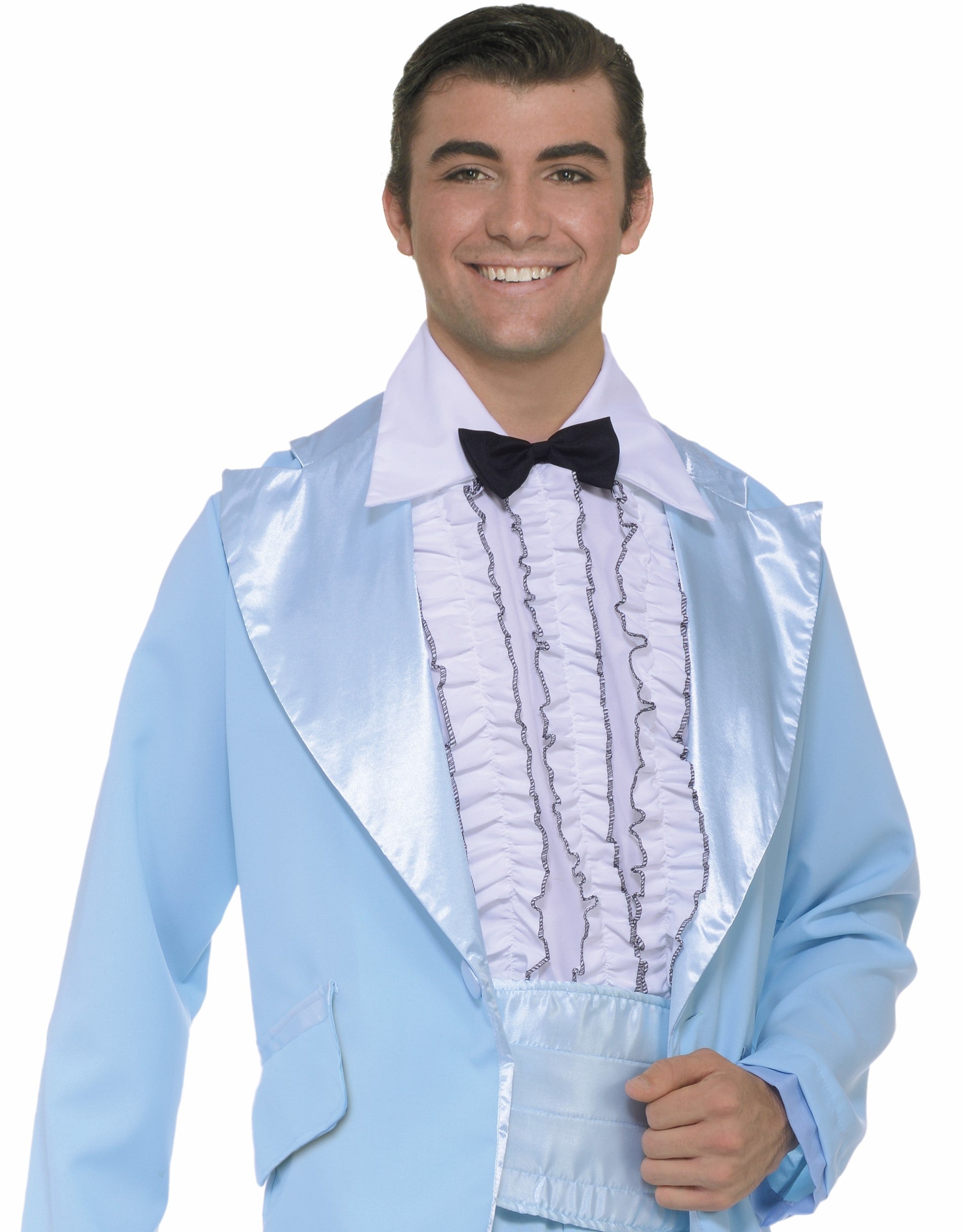 Dumb and Dumber White 70's Prom King Shirt Front by HalloweenStore.com