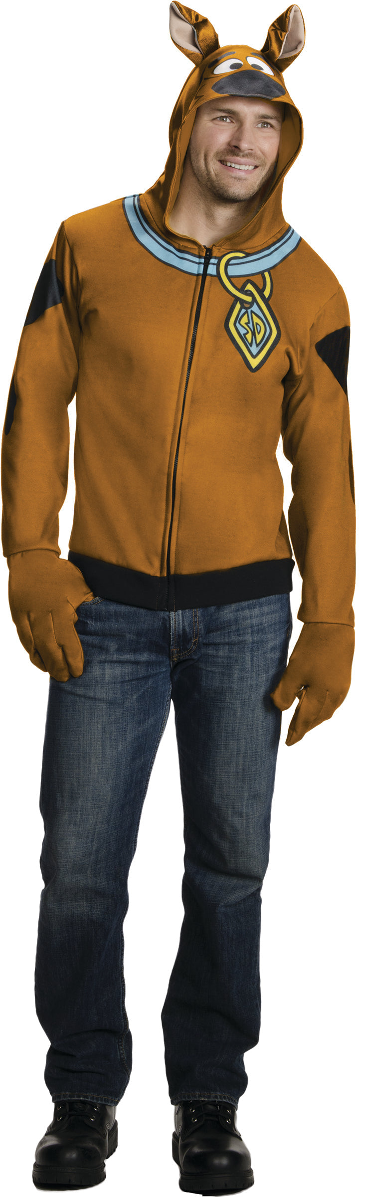 Scooby Doo Hoodie With Attached Gloves Adult X-Large Rubie's Costume by HalloweenStore.com