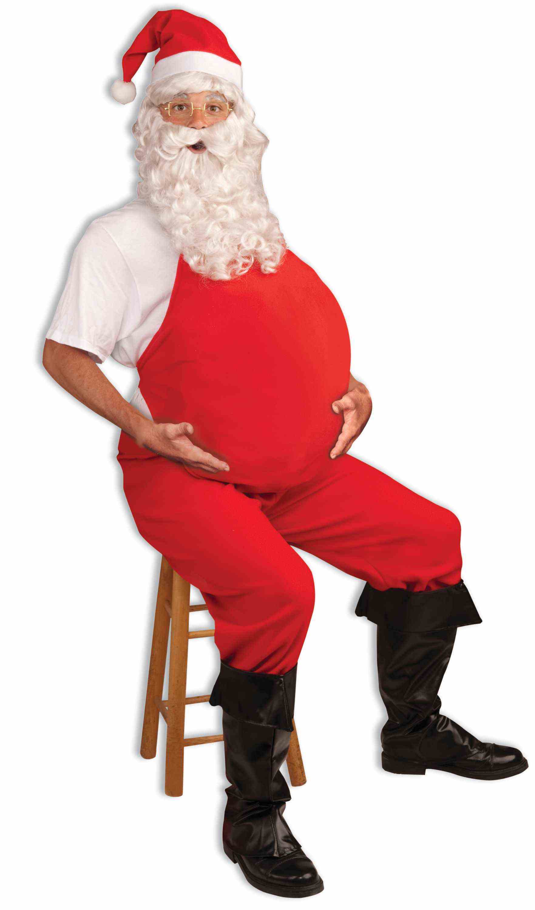 Red Belly Stuffer Santa Clause Costume Accessory by HalloweenStore.com