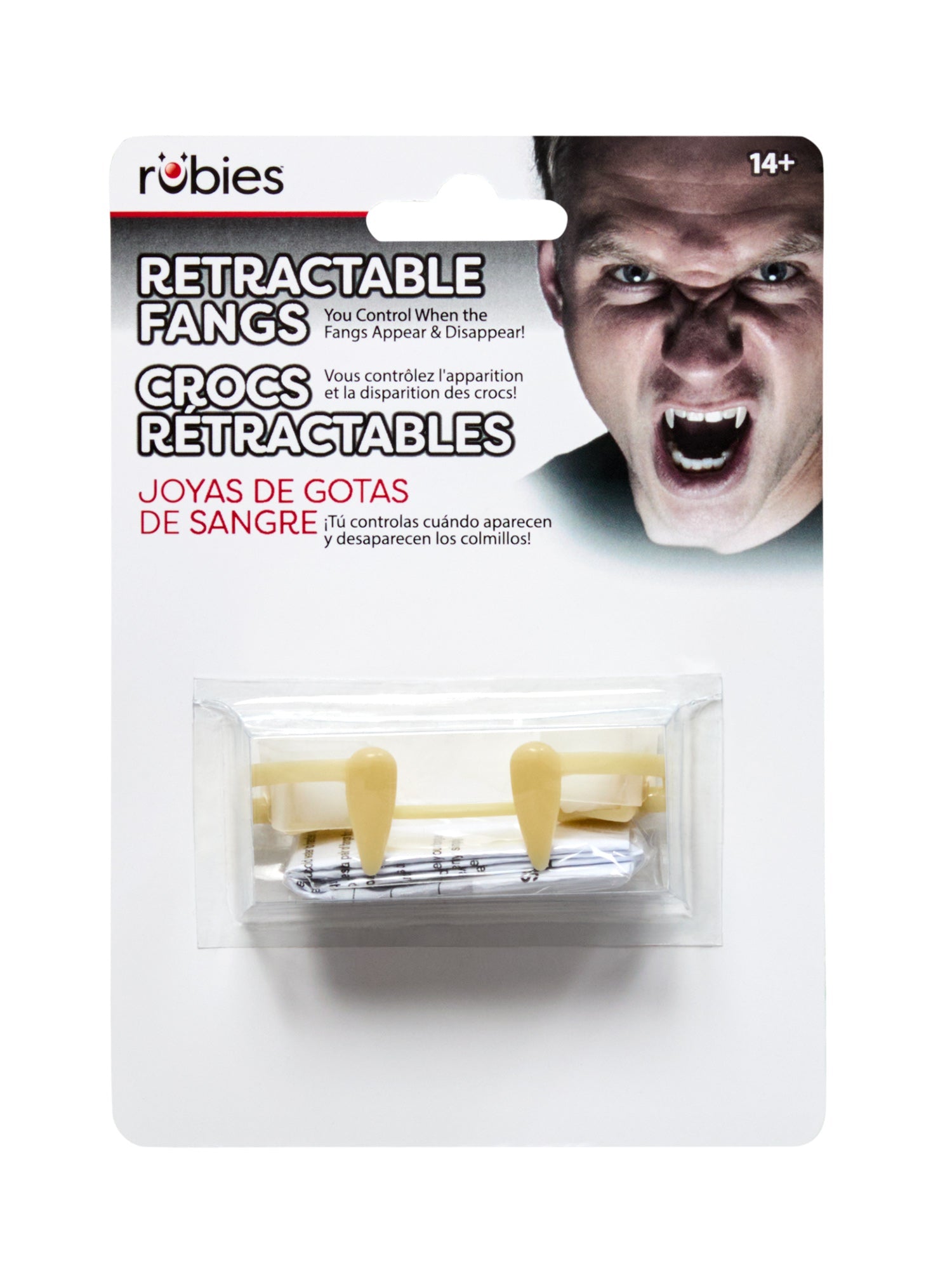 Retractable Vampire Fangs Dracula Teeth Adult by HalloweenStore.com