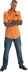 Orange Prisoner Shirt With Tattoo Sleeves Men's Costume Standard by HalloweenStore.com