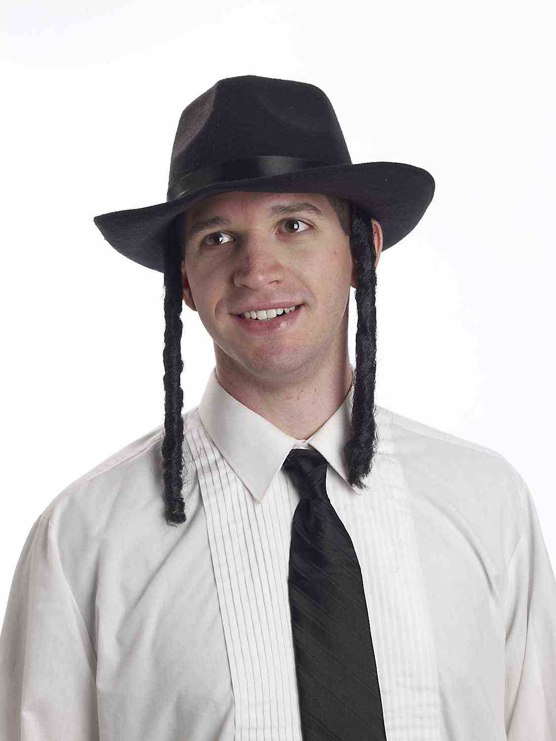 Rabbi Netanyahu Hat with Payes Costume Accessory by HalloweenStore.com
