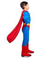 Deluxe Superman Muscle Chest Costume With Cape Child by HalloweenStore.com