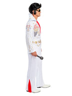 Aloha Deluxe Elvis White Jumpsuit Adult X-Large by HalloweenStore.com