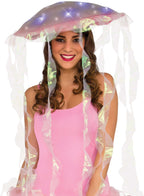 Pink Light Up LED Jellyfish Adult Costume Headpiece by HalloweenStore.com