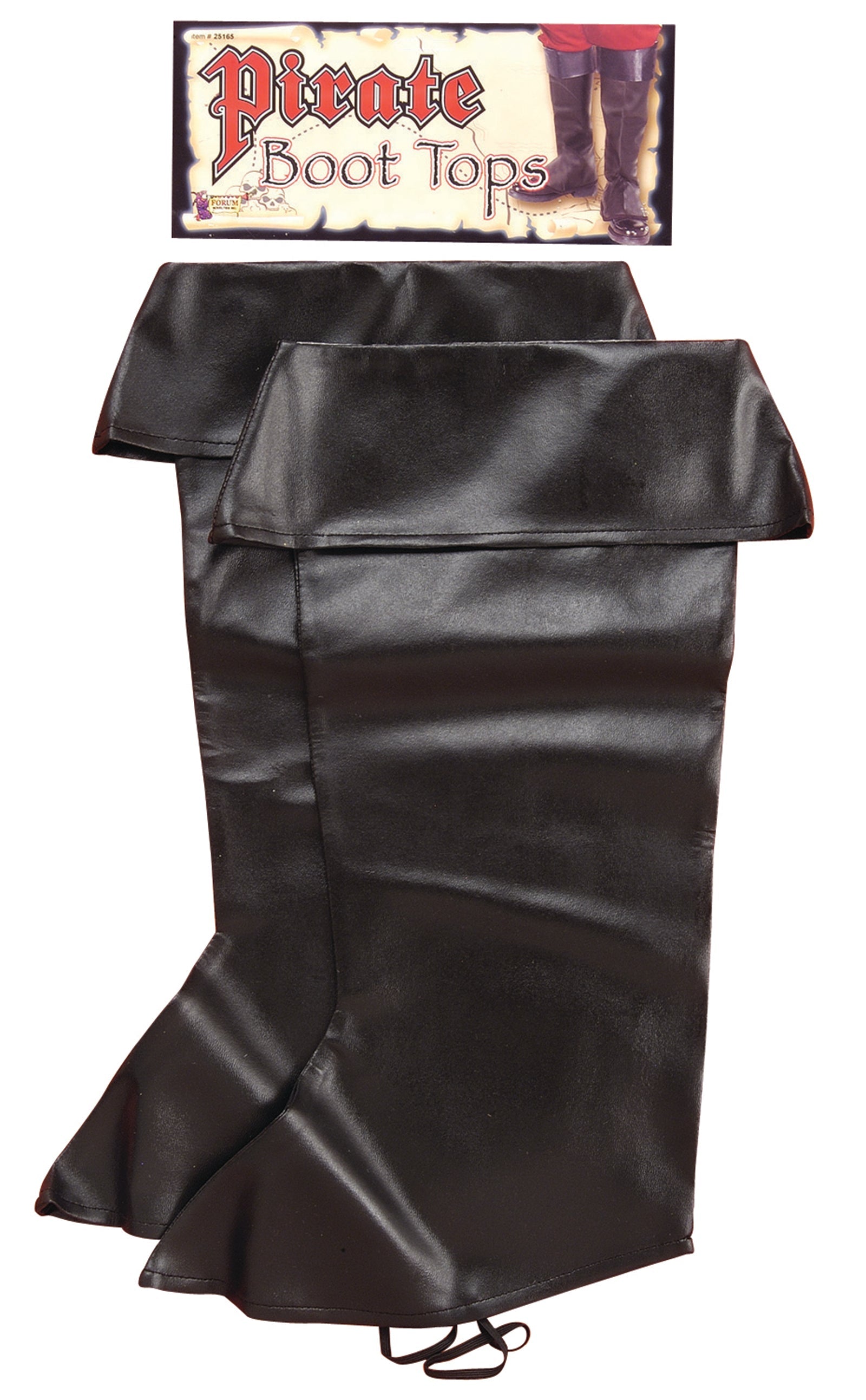 Black Pirate Bootie Boot Top Covers Adults by HalloweenStore.com