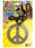 Hippie Peace Sign Medallion 1960's Peace Symbol Groovy Necklace by HalloweenStore.com