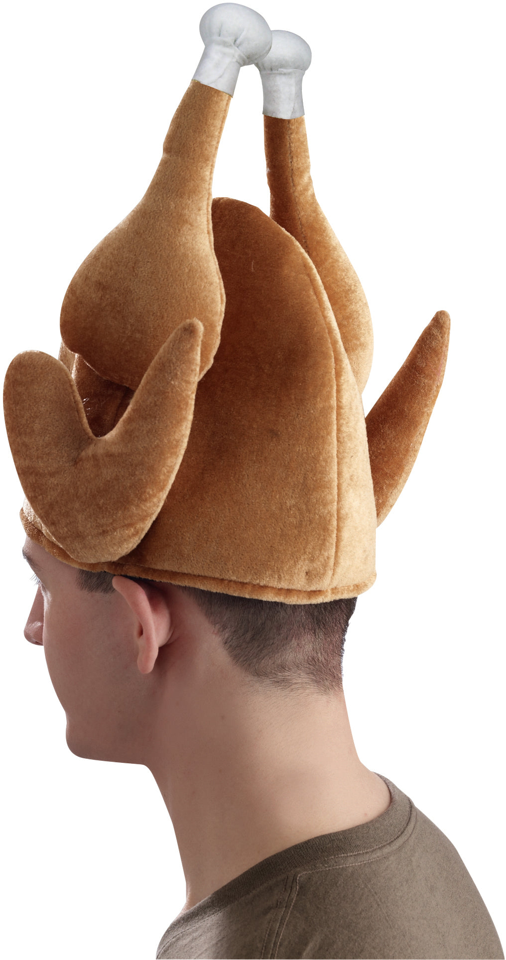 Funny Brown Thanksgivings Roasted Turkey Shaped Headpiece Adult by HalloweenStore.com