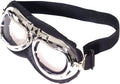 Black and Silver Steampunk Aviator Googles Eyewear by HalloweenStore.com