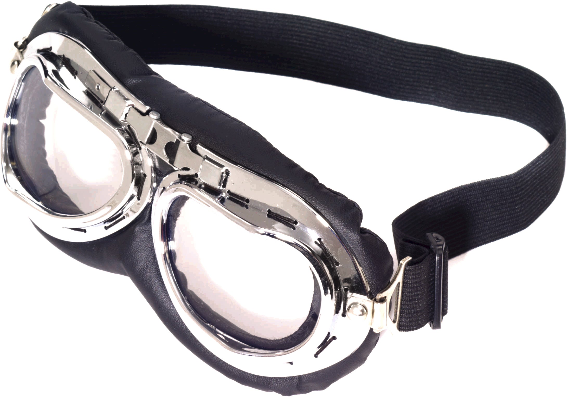Black and Silver Steampunk Aviator Googles Eyewear by HalloweenStore.com